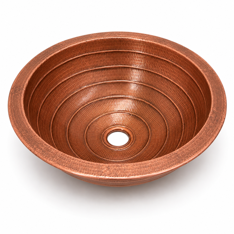 Hand-Hammered Copper Vessel Sink