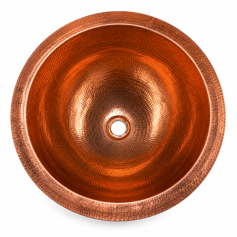 Black & Copper Hammered Vessel Sink