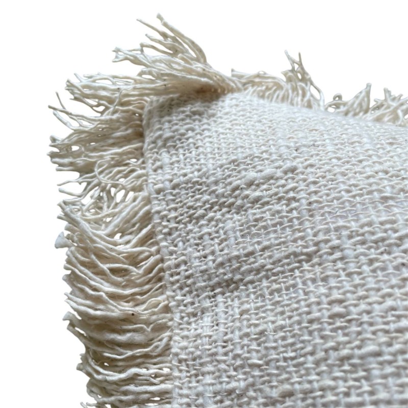 Palm Embroidered Fringe Cushion 