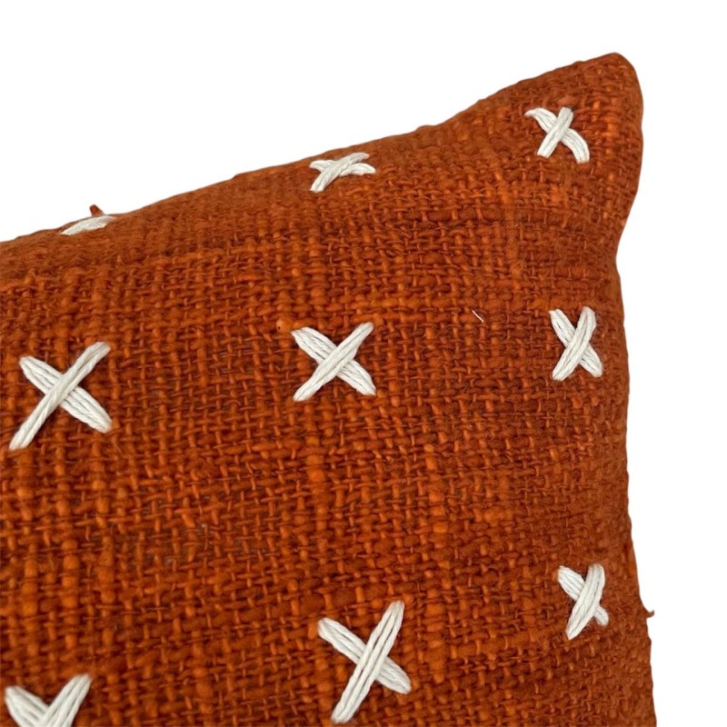 Rust Cross-Stitch Cushion 