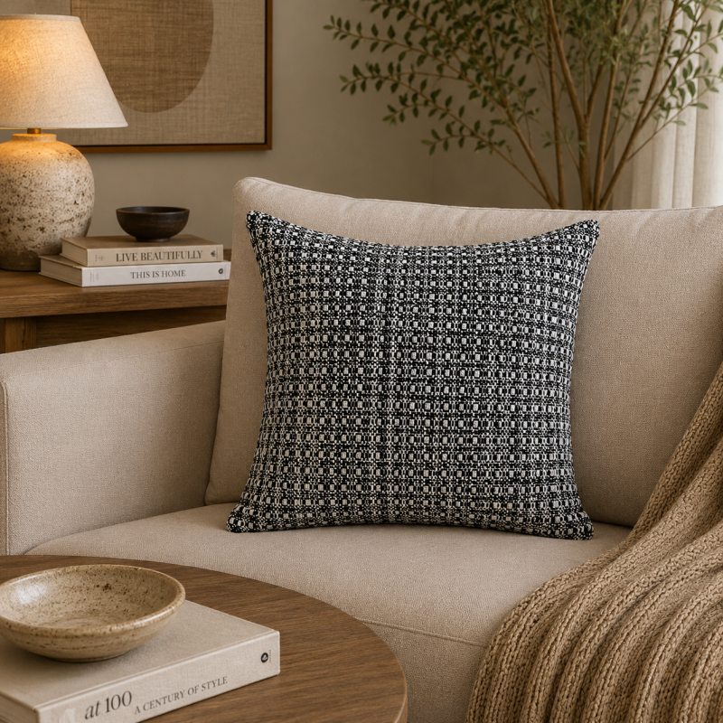 Monochrome Woven Cushion 