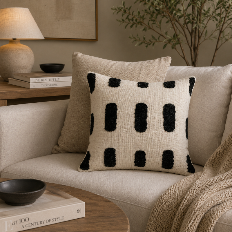 Abstract Dot Handwoven Cushion Cover