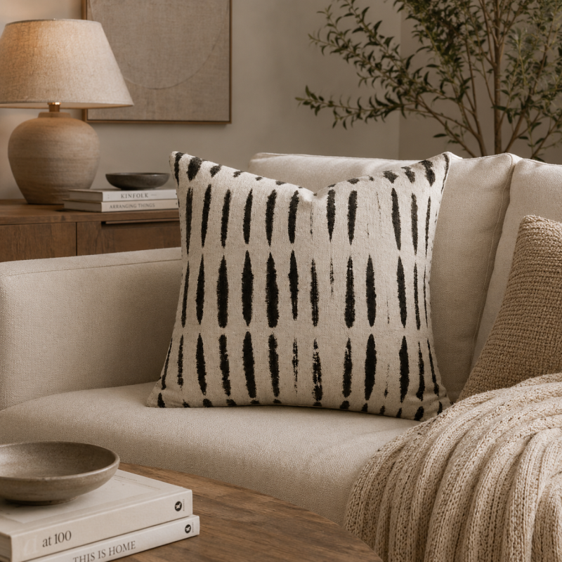 Ikat Stripe Cushion Cover