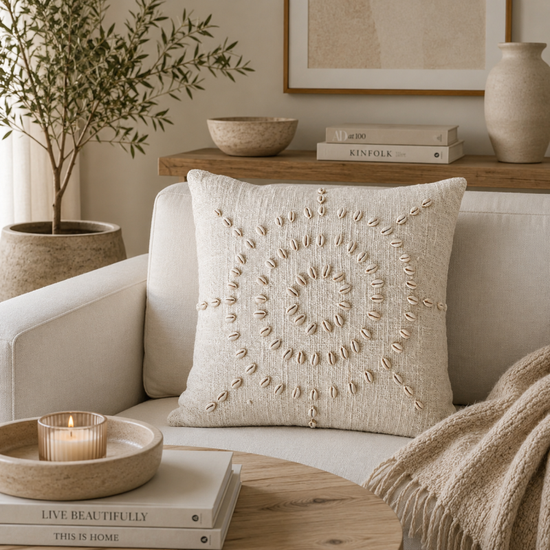 Cowrie Shell Sunburst Cushion 