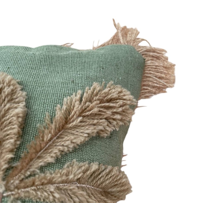 Tropical Palm Embroidered Cushion 