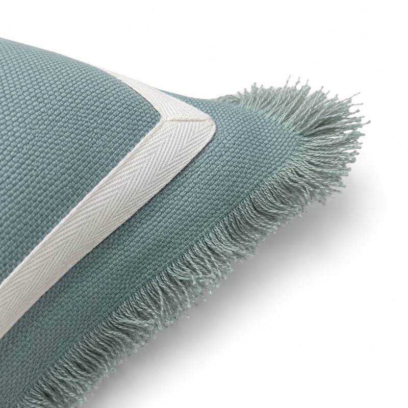 Seafoam Fringe Lumbar Cushion