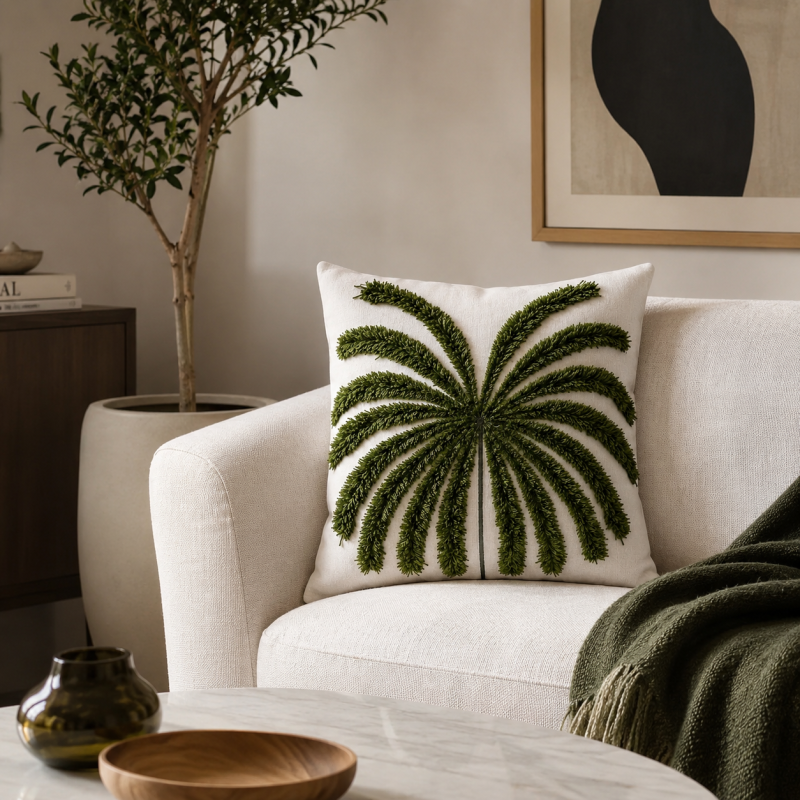 Tropical Palm Cushion Cover