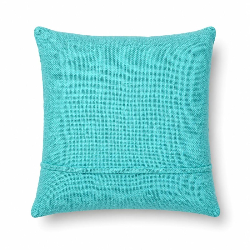 Handwoven Turquoise Embroidered Cushion Cover