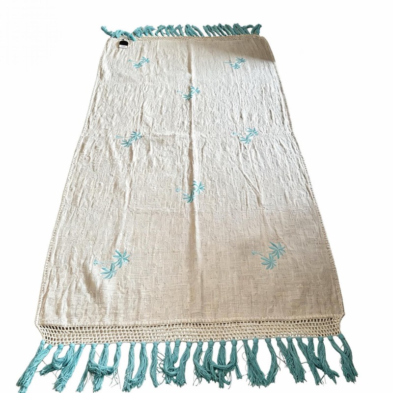 Coastal Cream Woven Throw Blanket 
