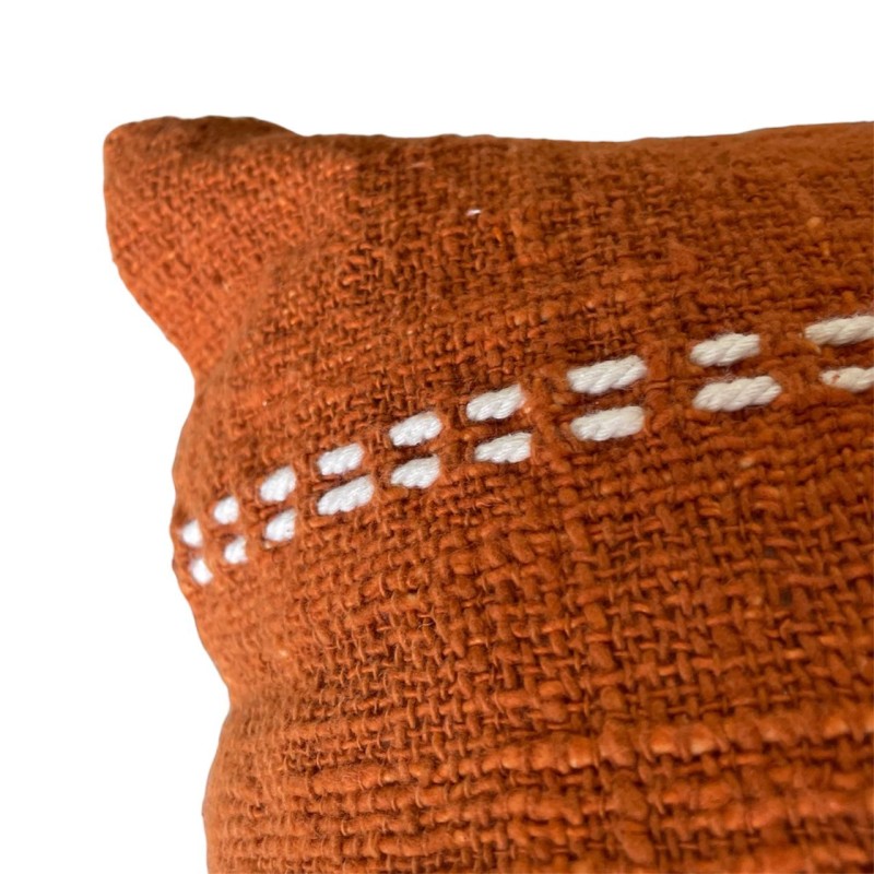 Terracotta Woven Stripe Cushion 