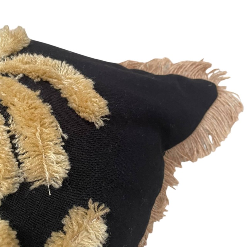 Tropical Palm Embroidered Cushion Cover