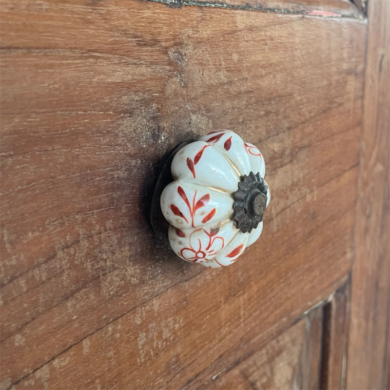 Antique Hand-Carved Wooden Wardrobe Cabinet