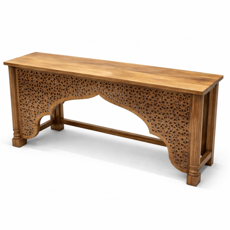 Hand-Carved Indian Wooden Console Table
