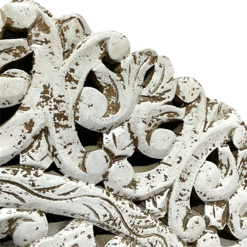 Carved Wooden Mandala Wall Panel