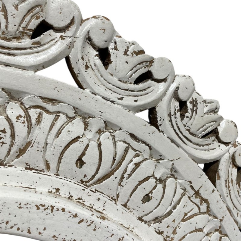 Carved Round Wooden Mirror