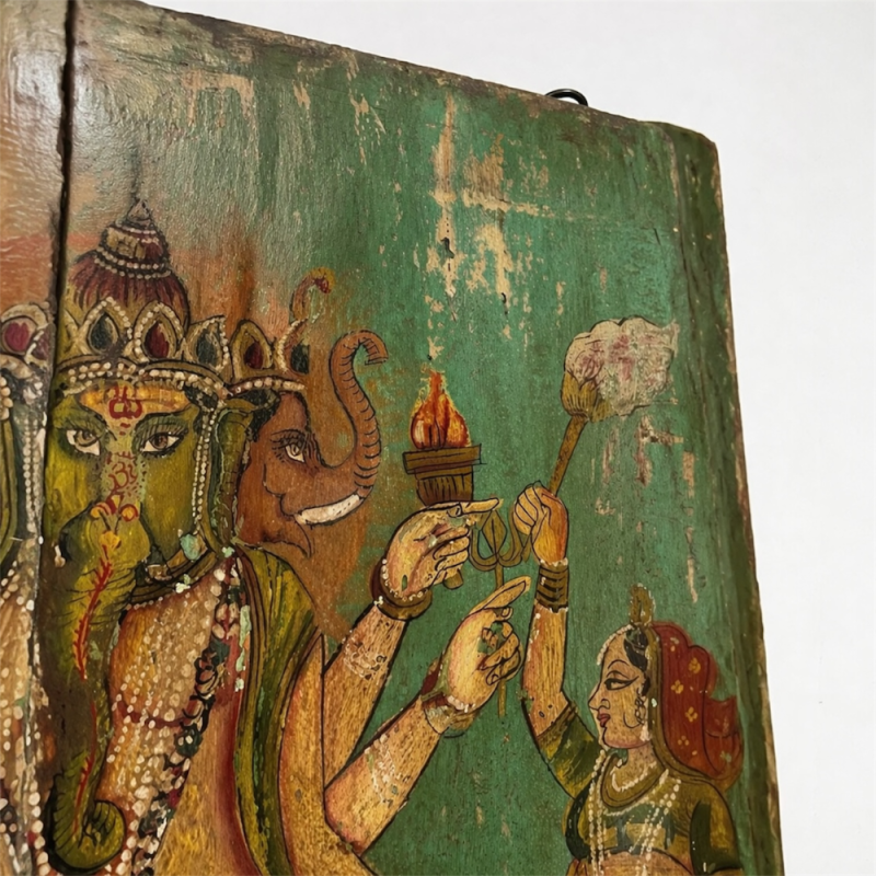 Vintage Hand-Painted Ganesh Panel