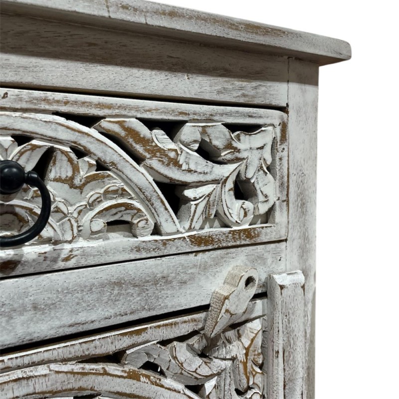 Hand-Carved Mandala Bedside Cabinet