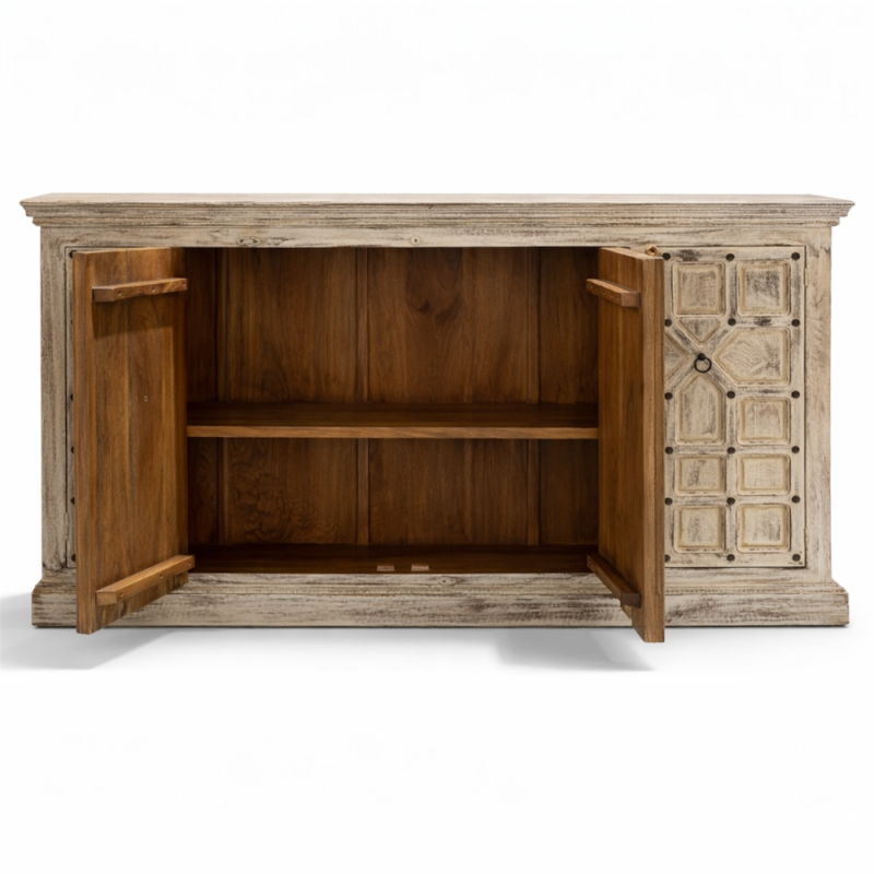 Antique Panel Wooden Sideboard