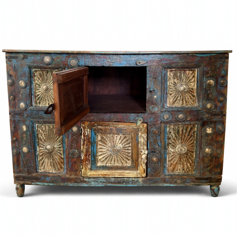 Vintage Colorful Wooden Sideboard