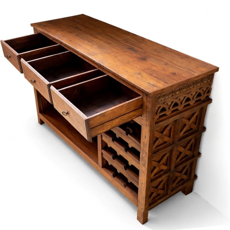 Solid Wood Wine Storage Sideboard