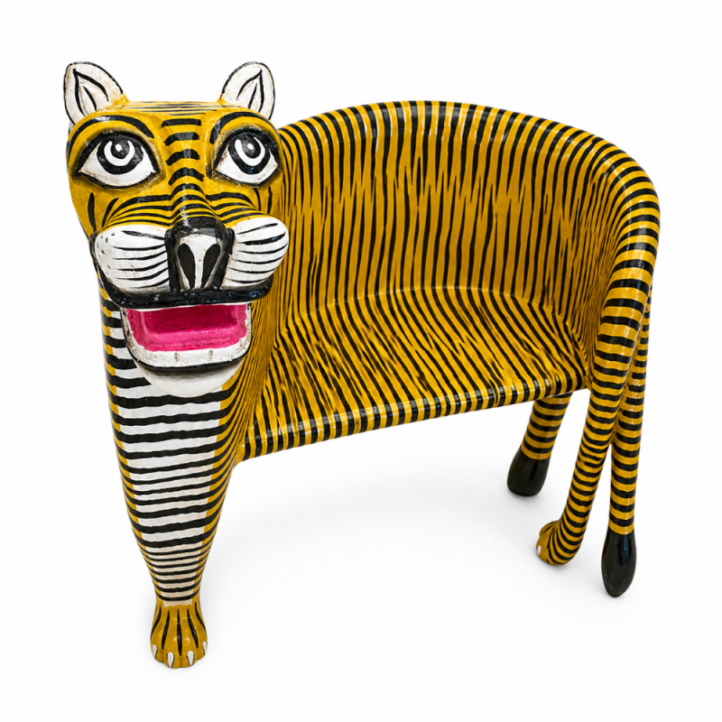 Carved Wooden Tiger Chair 