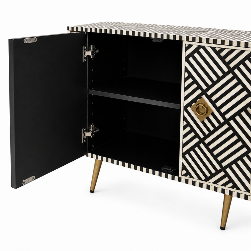 Geometric Bone Inlay Sideboard