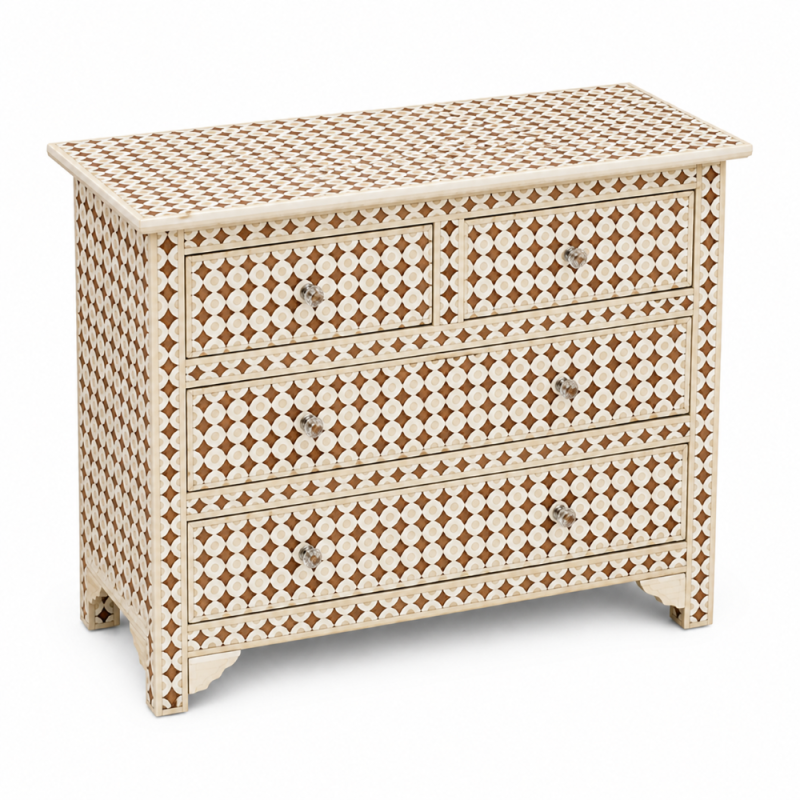 Wood Inlay Chest of Drawers