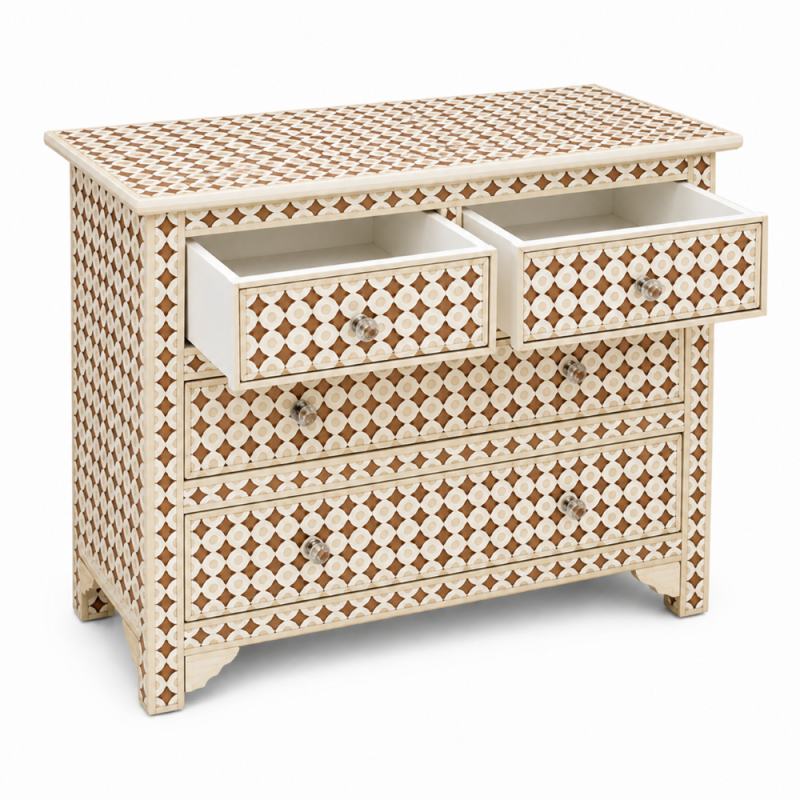 Wood Inlay Chest of Drawers