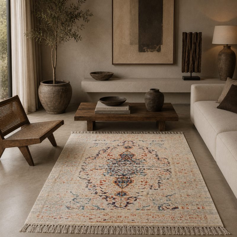 Handwoven Vintage Medallion Area Rug