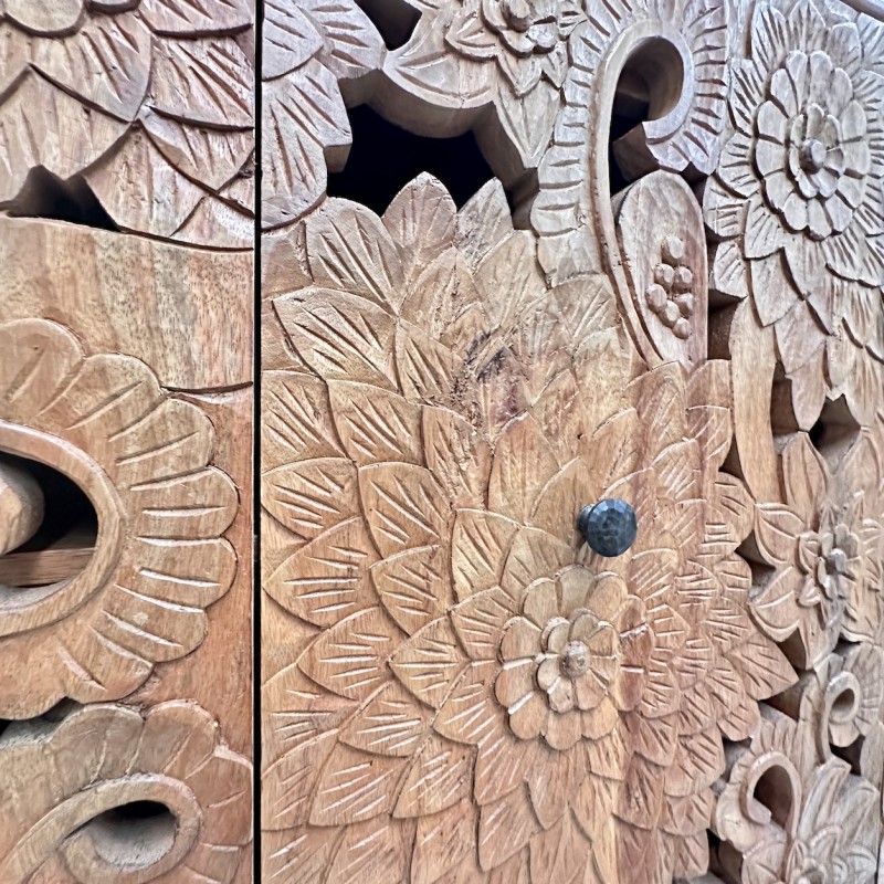Hand-Carved Floral Sideboard