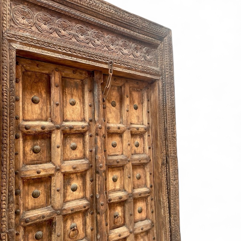Antique Indian Teak Door with Frame