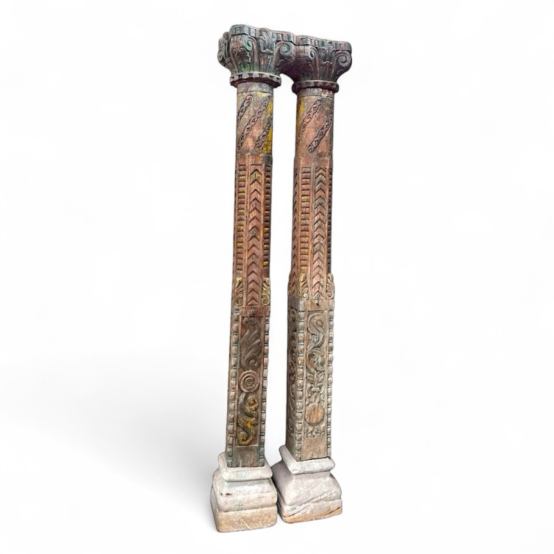Antique Indian Teak Columns 