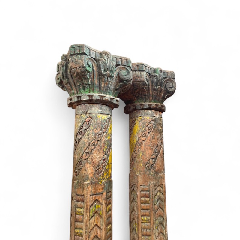 Antique Indian Teak Columns 