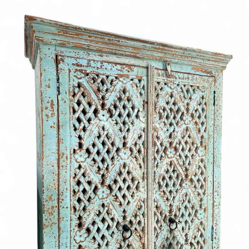 Blue Carved Cabinet