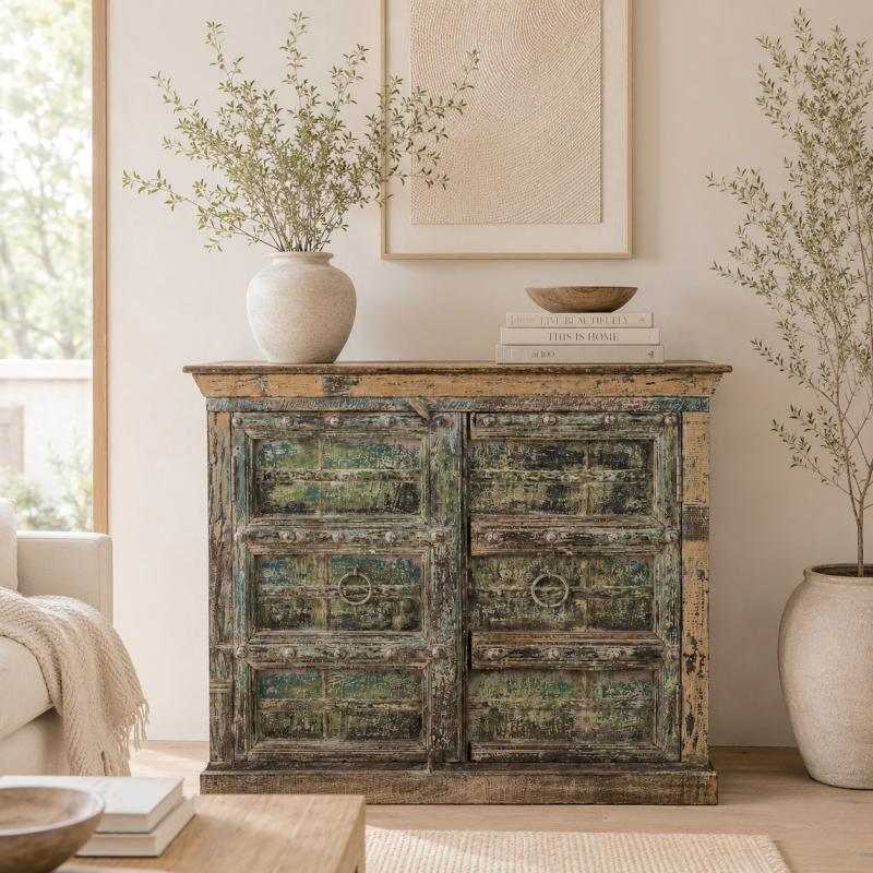 Wooden Two-Doors Sideboard
