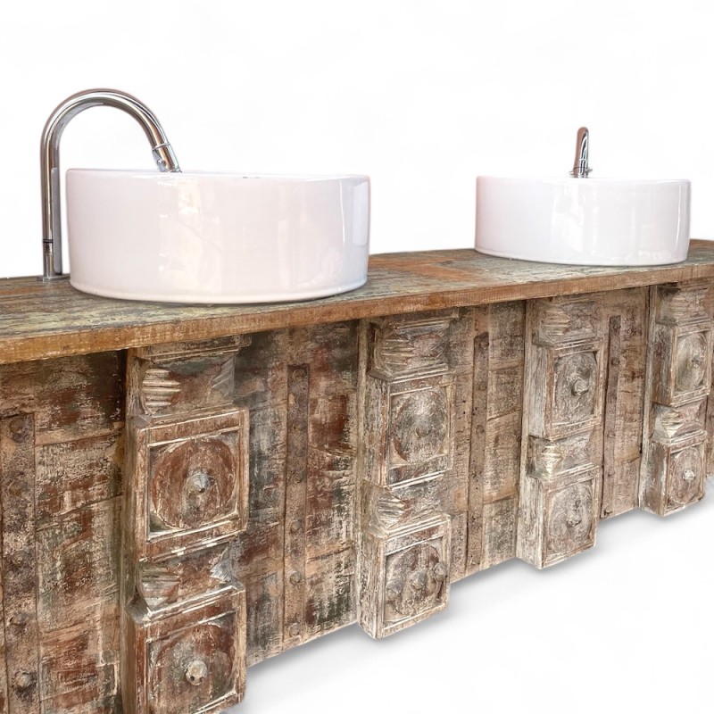 Rustic Double Vanity with Sinks