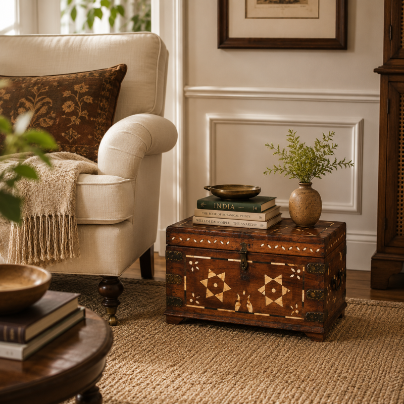 Bone-Inlaid Vintage Chest