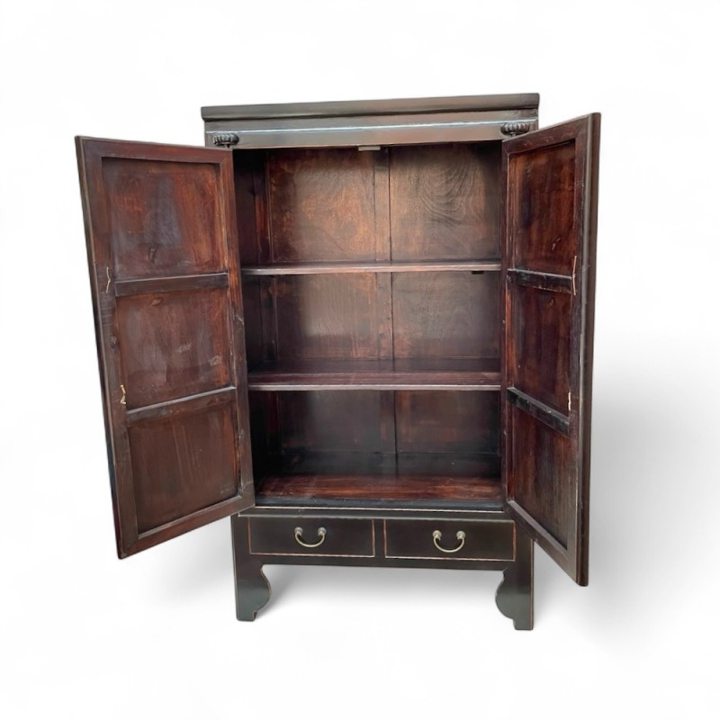 Chinese Brass-Inlaid Wardrobe