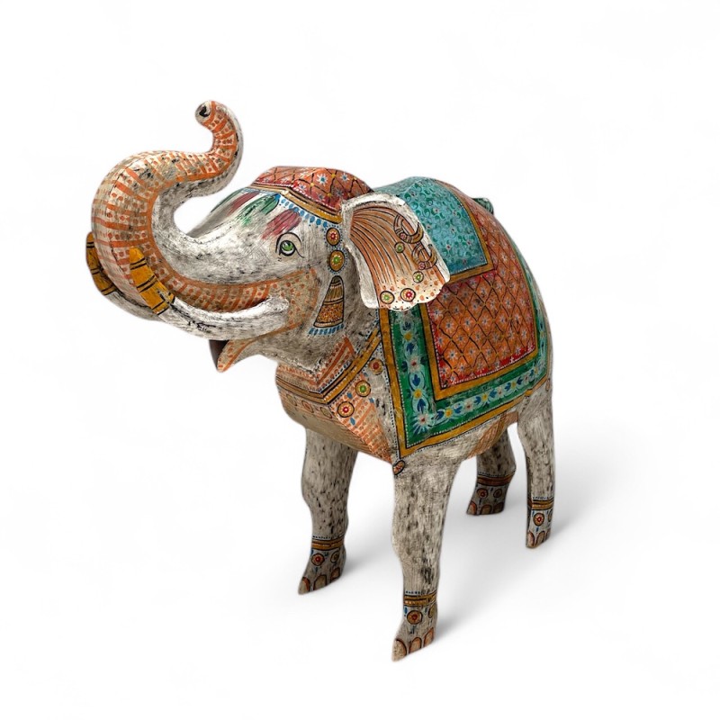 Painted Iron Elephant Statue