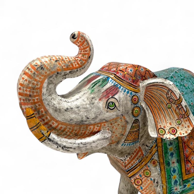 Painted Iron Elephant Statue