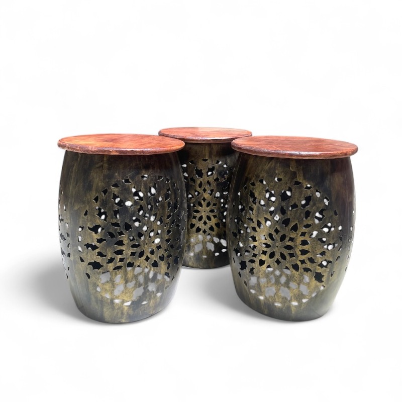 Moroccan-Style Cutwork Side Table