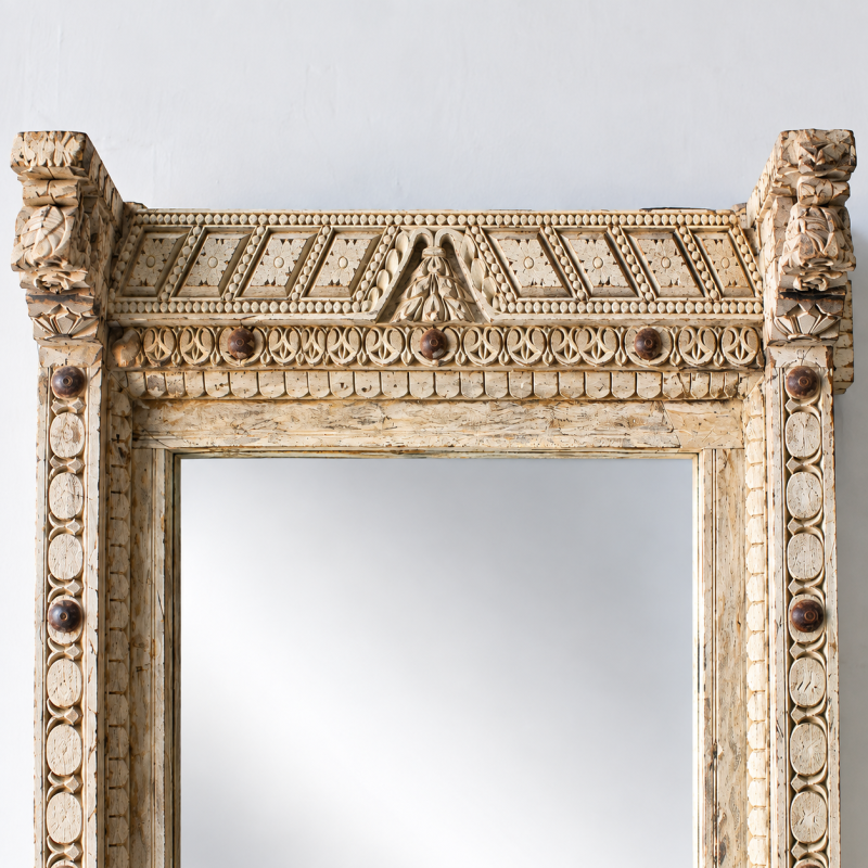 Slim Pillar-Frame Mirror