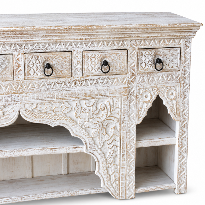 Arched Niche Sideboard with Carved Drawers 