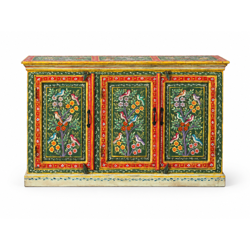 Hand-Painted Floral Sideboard – Multicolour