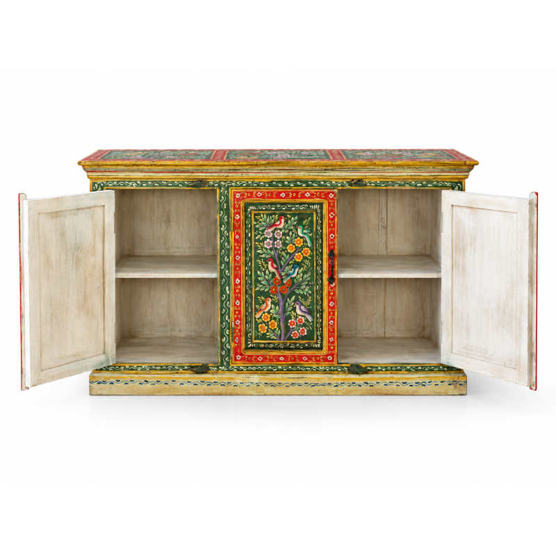Hand-Painted Floral Sideboard – Multicolour