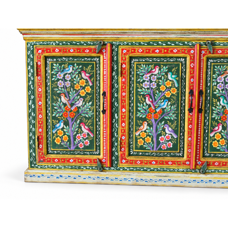 Hand-Painted Floral Sideboard – Multicolour