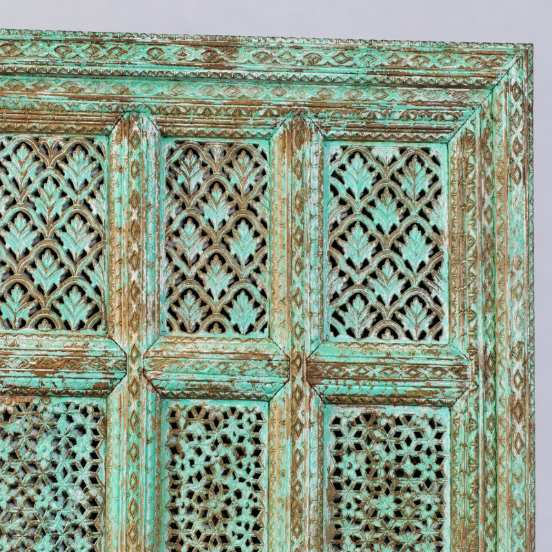 Jali Lattice Panel – Turquoise Patina