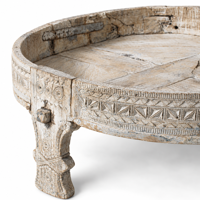 Millstone Table – Aged Wood