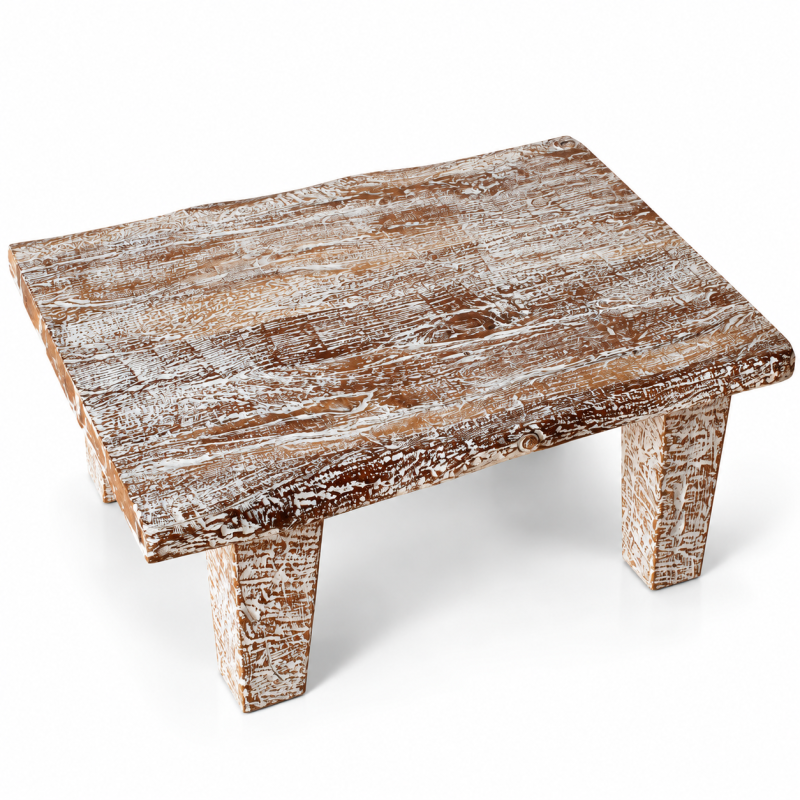 Minimalist Coffee Table – Whitewashed Wood