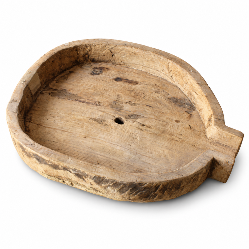Antique Wooden Parat Dough Bowl – Large